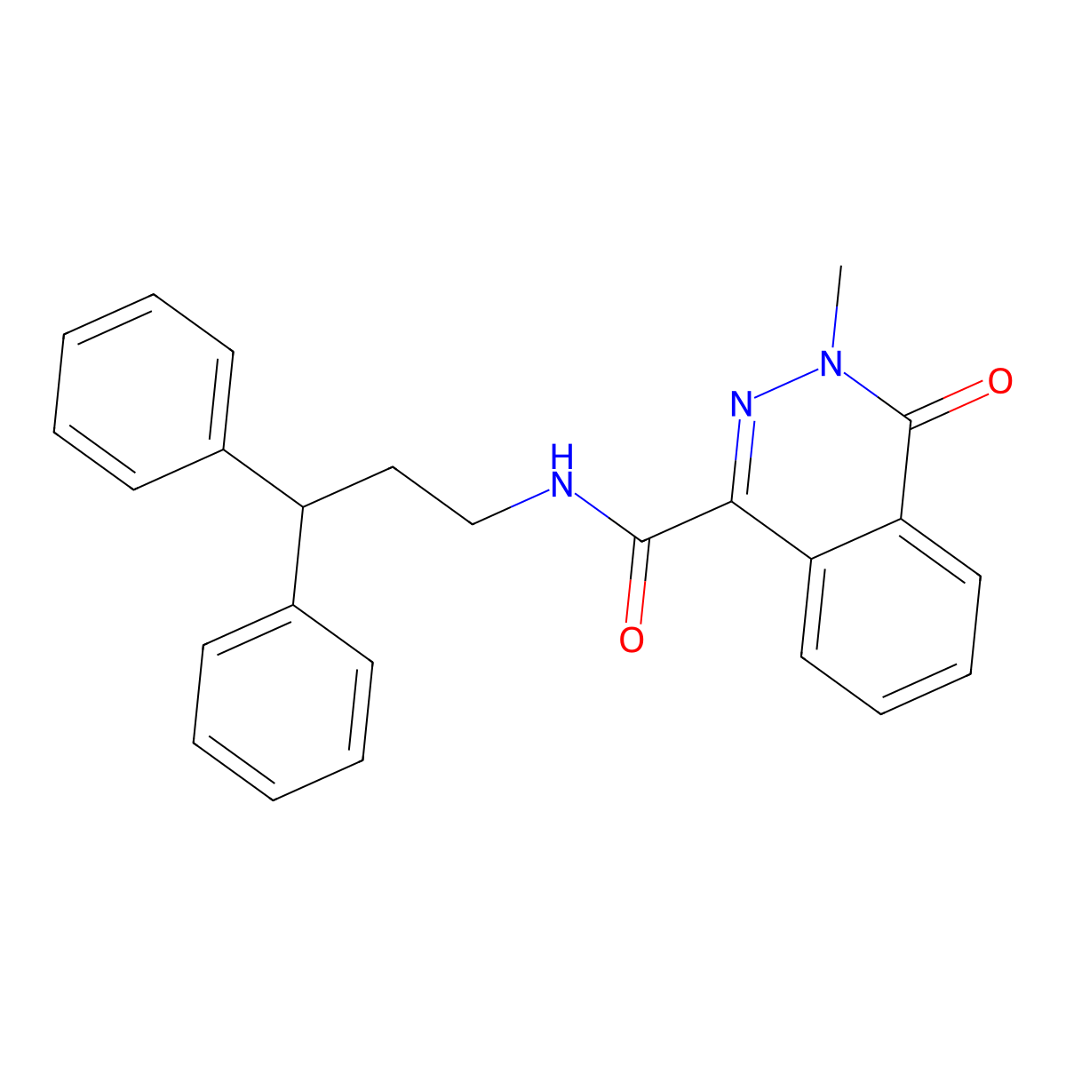 N-(3,3-diphenylpropyl)-3-methyl-4-oxo-3,4-dihydrophthalazine-1-carboxamide molecular structure, CAS 848619-08-9