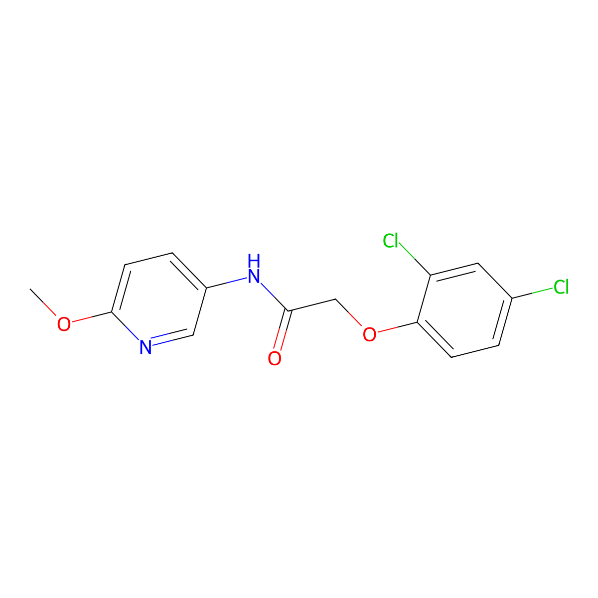 2-(2,4-dichlorophenoxy)-N-(6-methoxypyridin-3-yl)acetamide molecular structure, CAS 848622-58-2