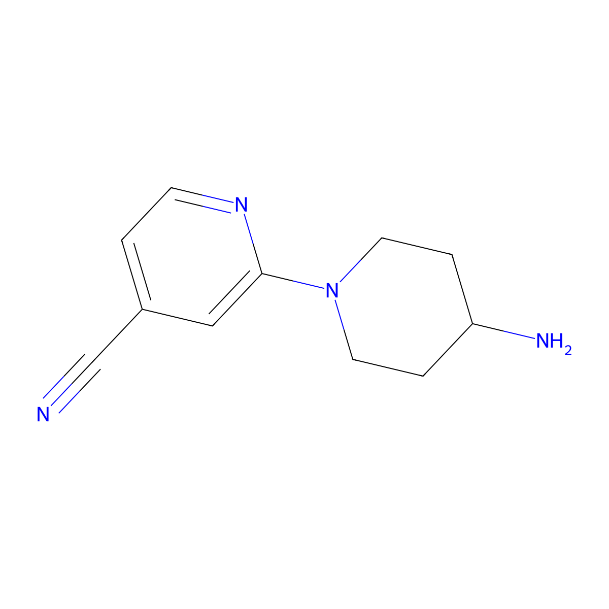 2-(4-Aminopiperidin-1-yl)pyridine-4-carbonitrile molecular structure, CAS 848635-46-1