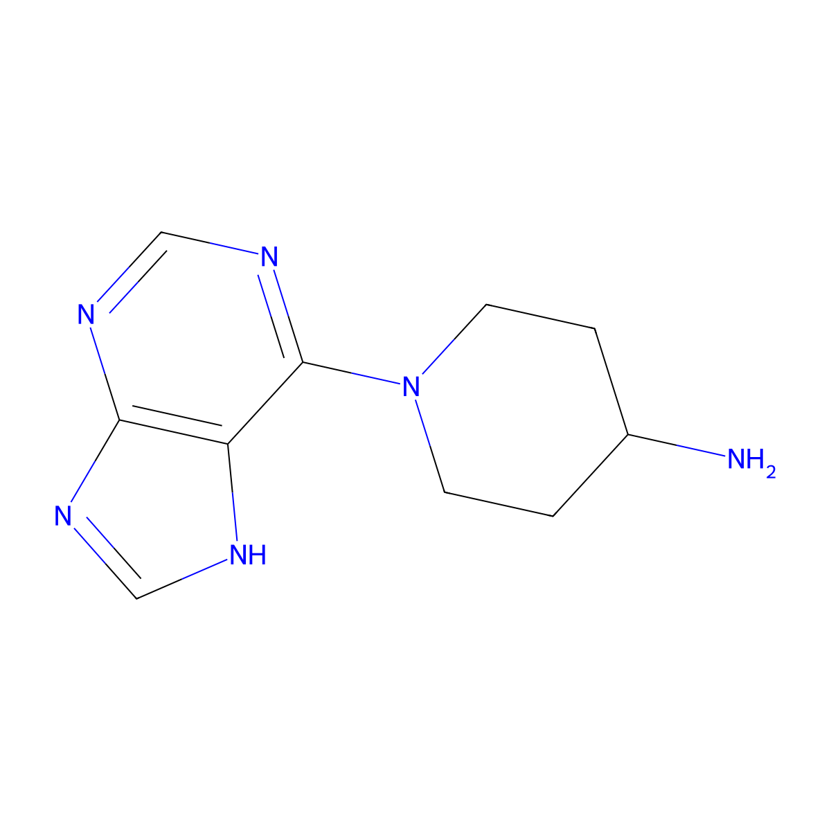 1-(9H-purin-6-yl)piperidin-4-amine molecular structure, CAS 848635-49-4