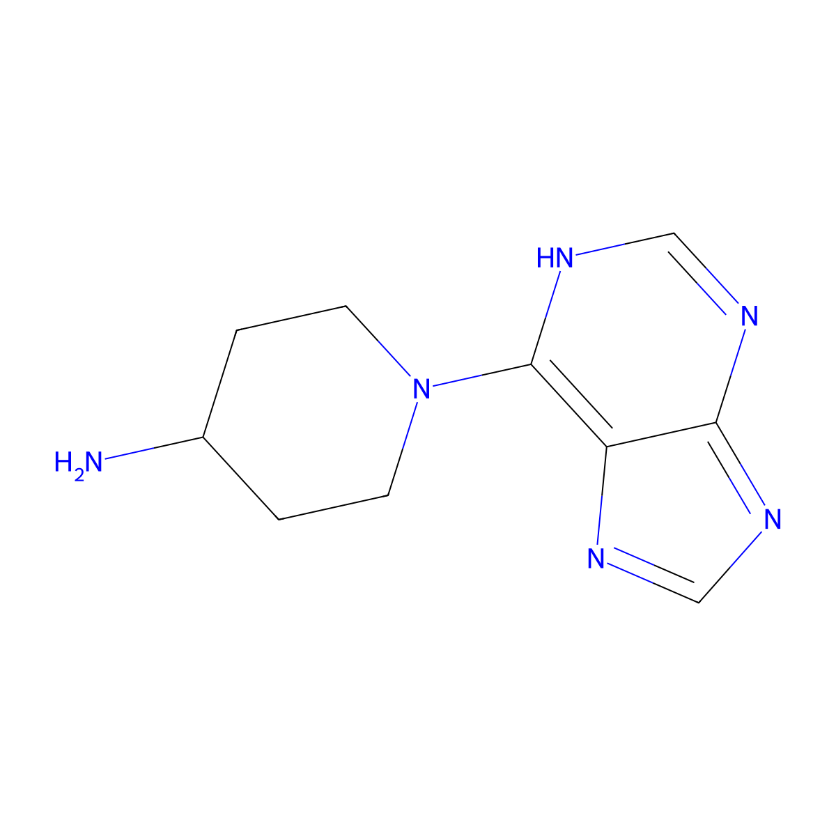 1-(9H-purin-6-yl)piperidin-4-amine molecular structure, CAS 848635-49-4