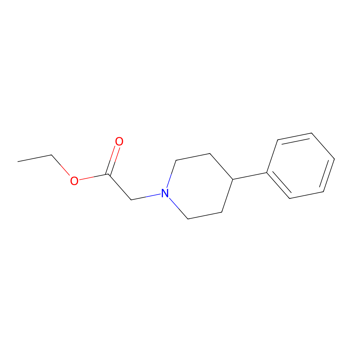 Ethyl 2-(4-phenylpiperidin-1-yl)acetate molecular structure, CAS 84864-27-7