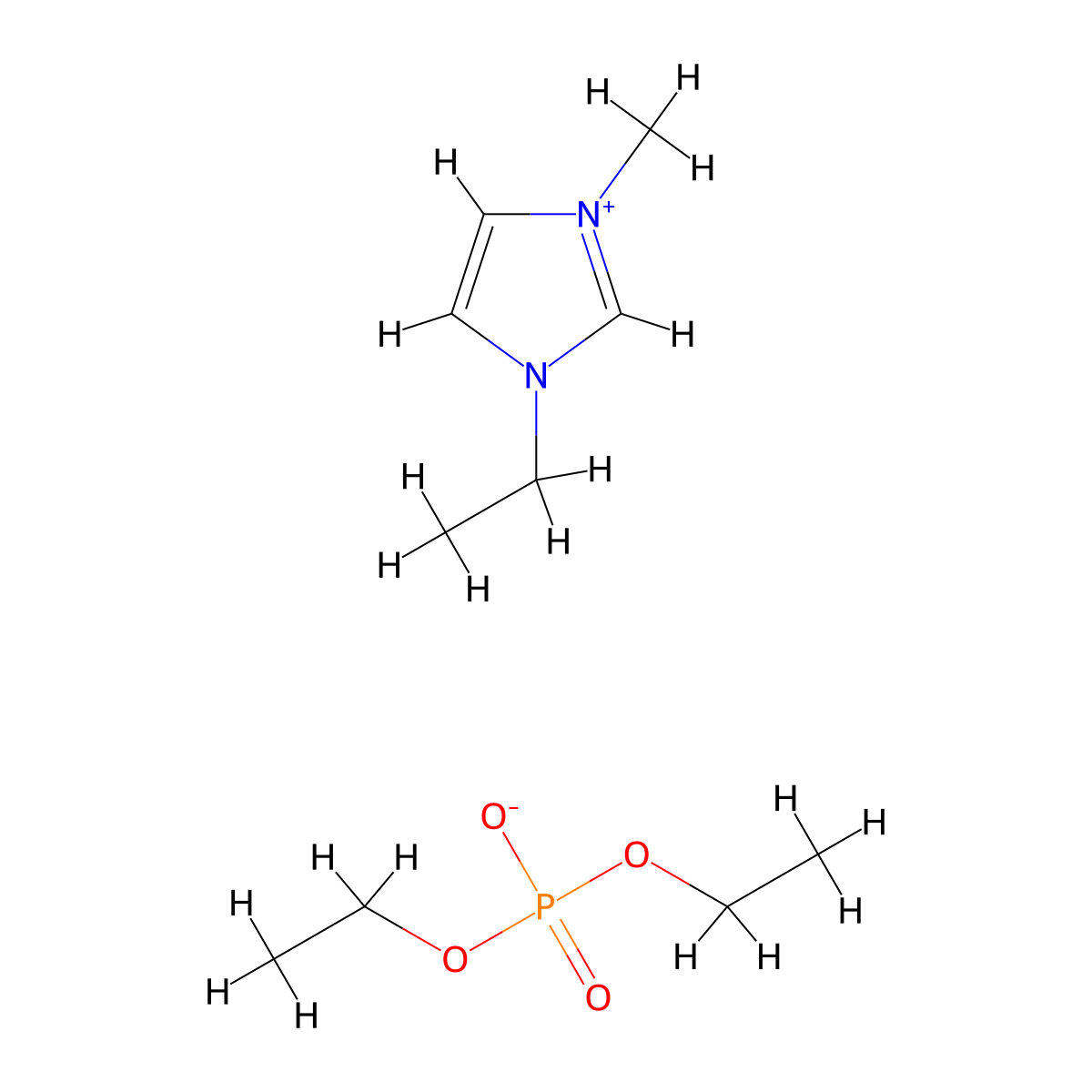 1-Ethyl-3-methyl-1H-imidazol-3-ium diethyl phosphate molecular structure, CAS 848641-69-0