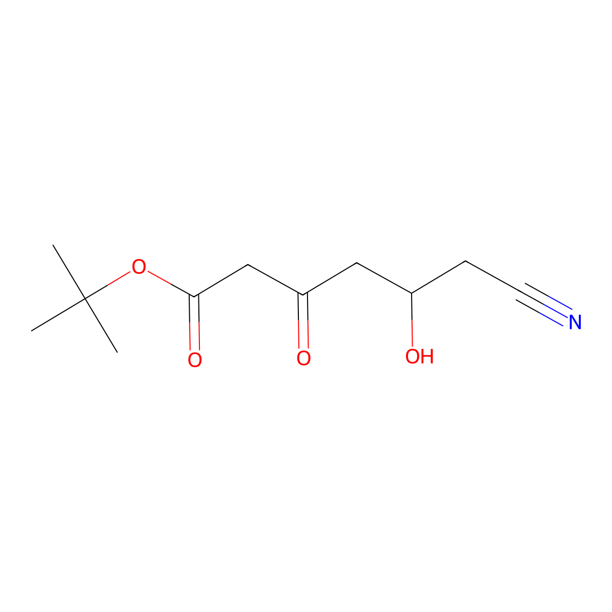 Tert-butyl 6-cyano-5-hydroxy-3-oxohexanoate molecular structure, CAS 848644-99-5