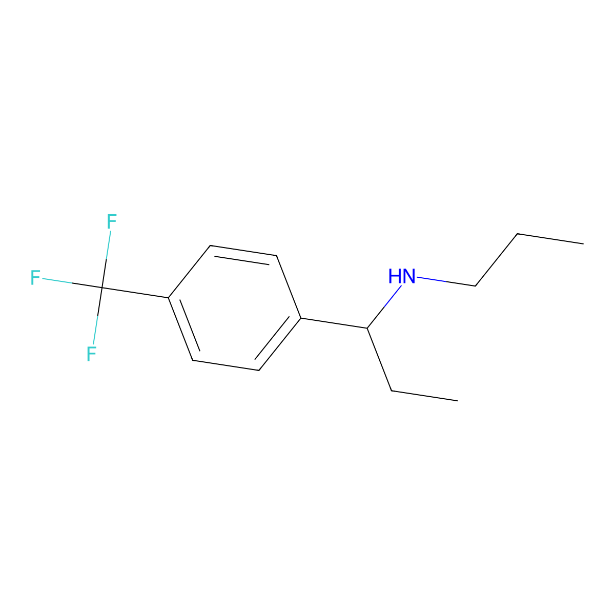 Propyl({1-[4-(trifluoromethyl)phenyl]propyl})amine molecular structure, CAS 848648-88-4