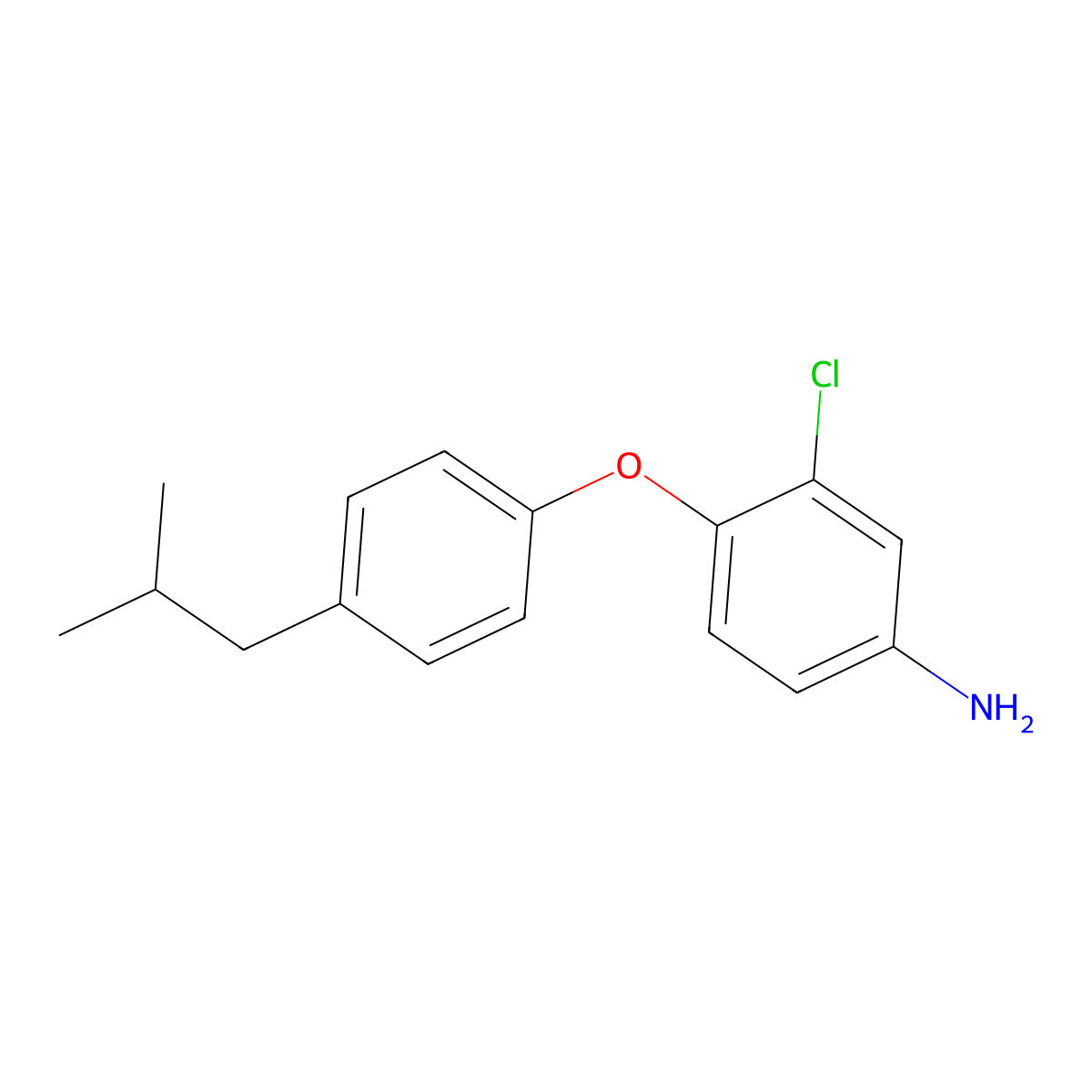 3-Chloro-4-[4-(2-methylpropyl)phenoxy]aniline molecular structure, CAS 84865-92-9