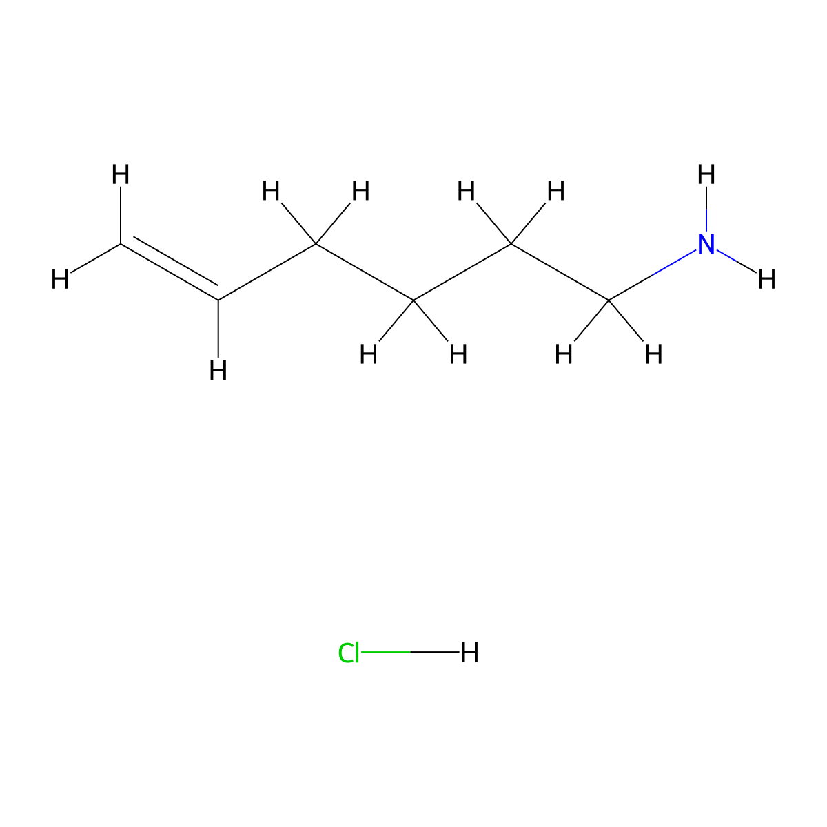 Hex-5-en-1-amine hydrochloride molecular structure, CAS 848650-01-1