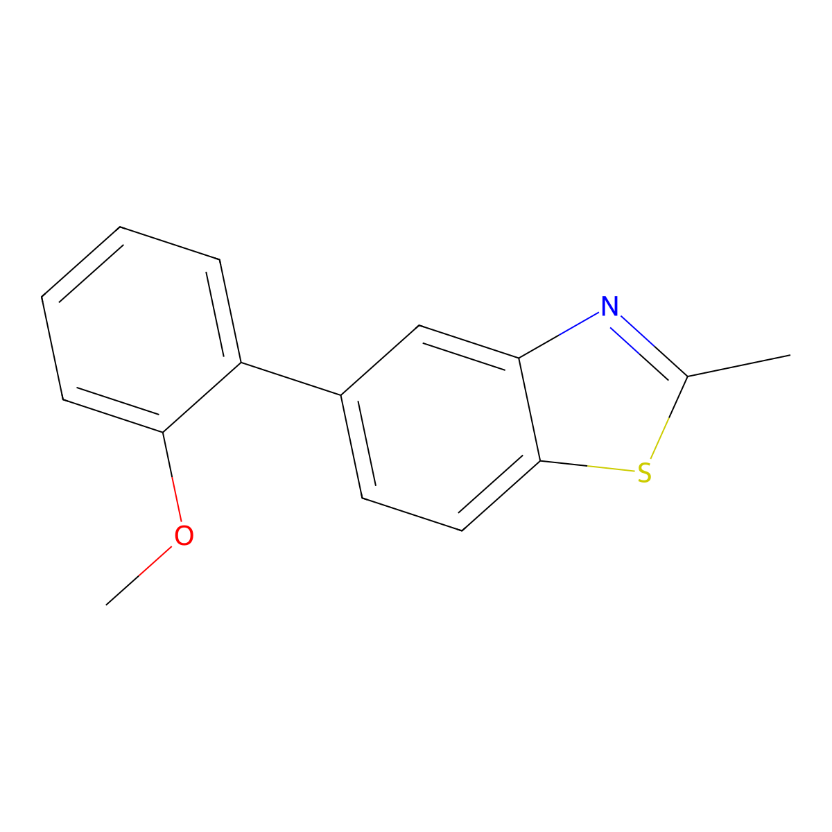 5-(2-Methoxyphenyl)-2-methylbenzo[d]thiazole molecular structure, CAS 848652-10-8