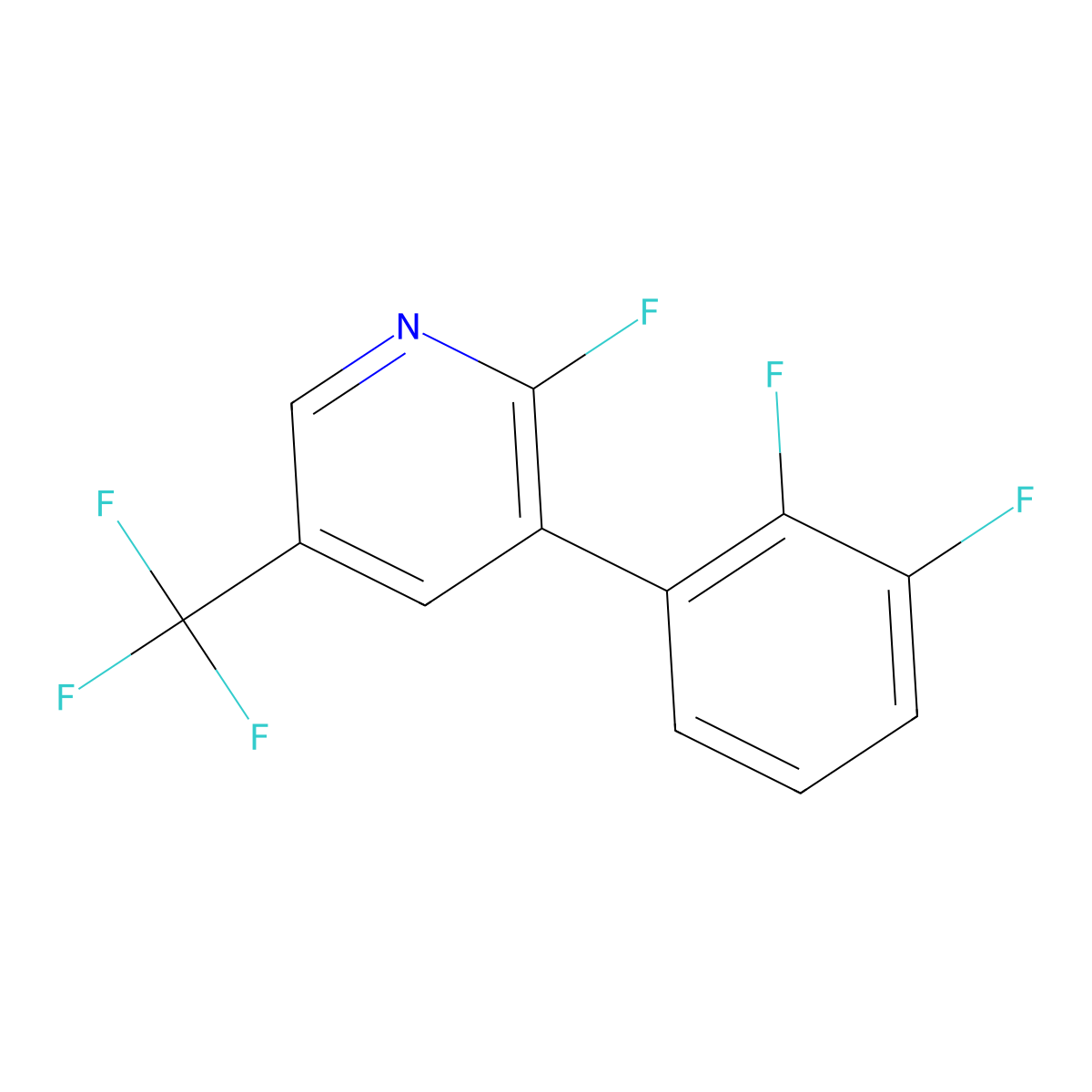 3-(2,3-Difluorophenyl)-2-fluoro-5-(trifluoromethyl)pyridine molecular structure, CAS 848652-16-4