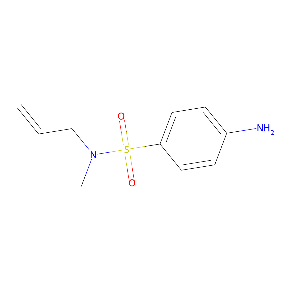 4-amino-N-methyl-N-(prop-2-en-1-yl)benzene-1-sulfonamide molecular structure, CAS 848652-86-8