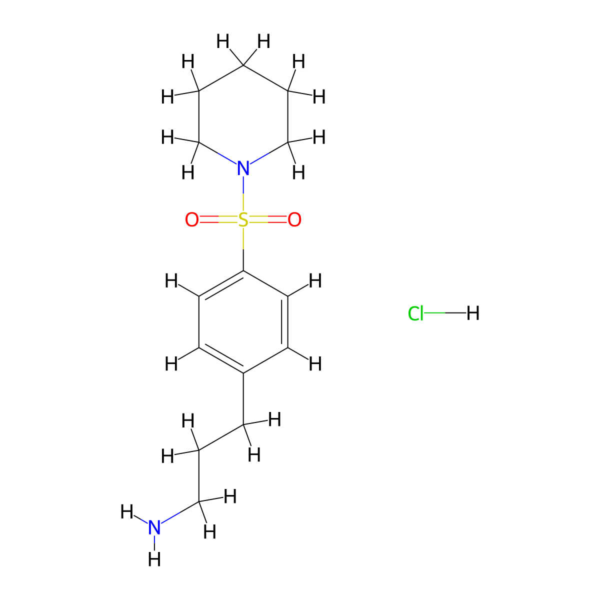 3-[4-(Piperidine-1-sulfonyl)phenyl]propan-1-amine hydrochloride molecular structure, CAS 848655-56-1