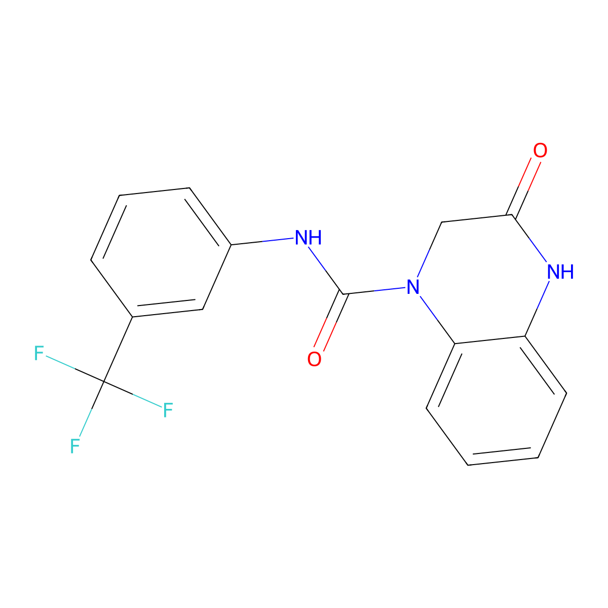 3-oxo-N-[3-(trifluoromethyl)phenyl]-2,4-dihydroquinoxaline-1-carboxamide molecular structure, CAS 848657-90-9