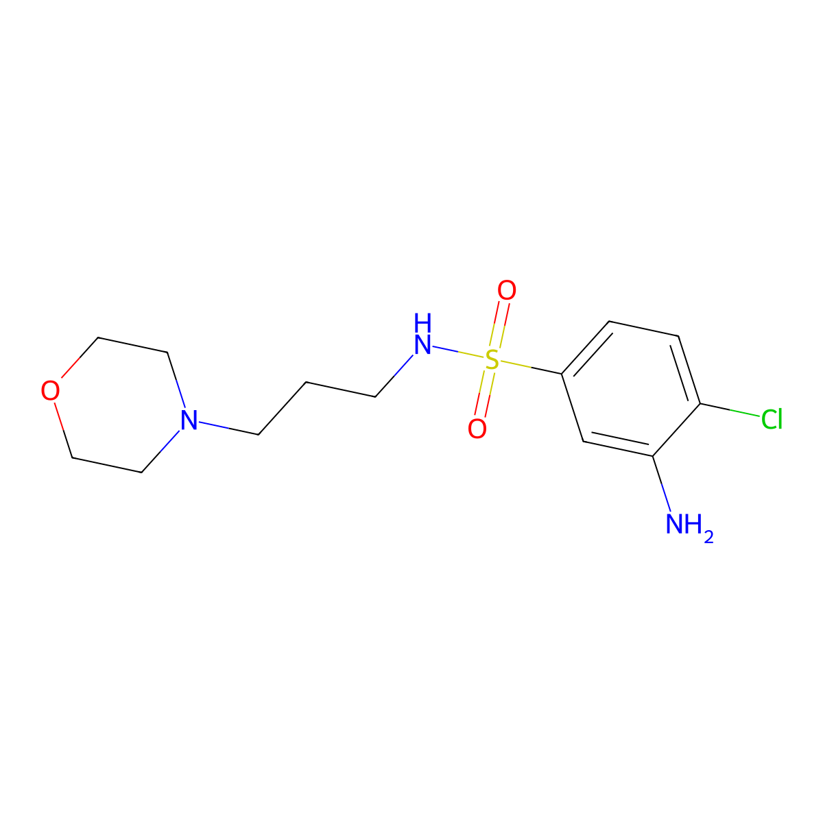 3-amino-4-chloro-N-(3-(morpholin-4-yl)propyl)benzene-1-sulfonamide molecular structure, CAS 848658-73-1