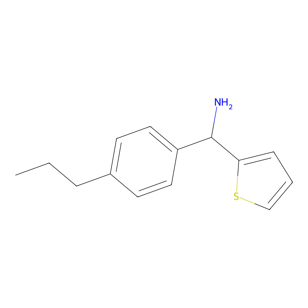 (4-Propylphenyl)(thiophen-2-yl)methanamine molecular structure, CAS 848658-74-2