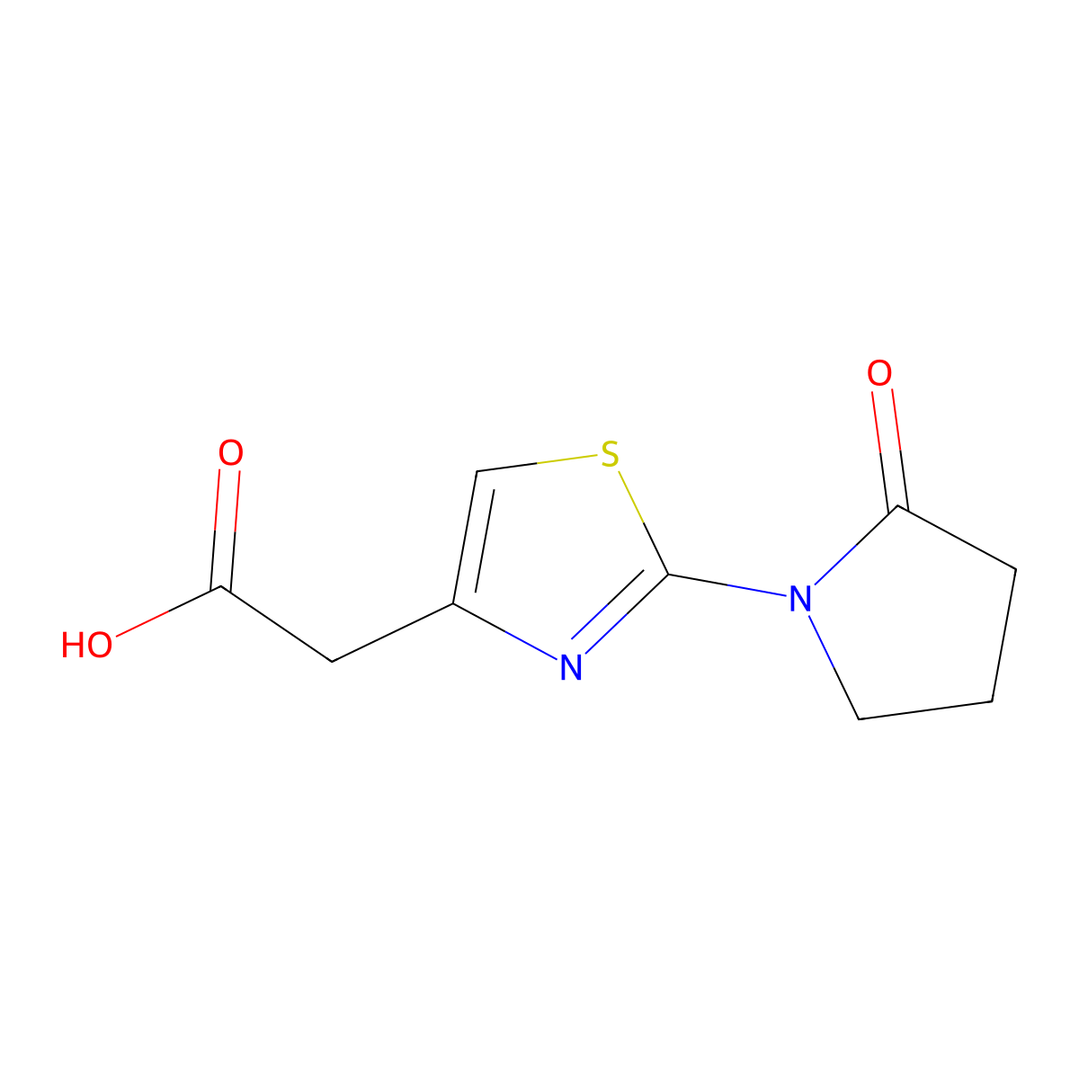 2-(2-Oxo-1-pyrrolidinyl)-4-thiazoleacetic acid molecular structure, CAS 848658-78-6