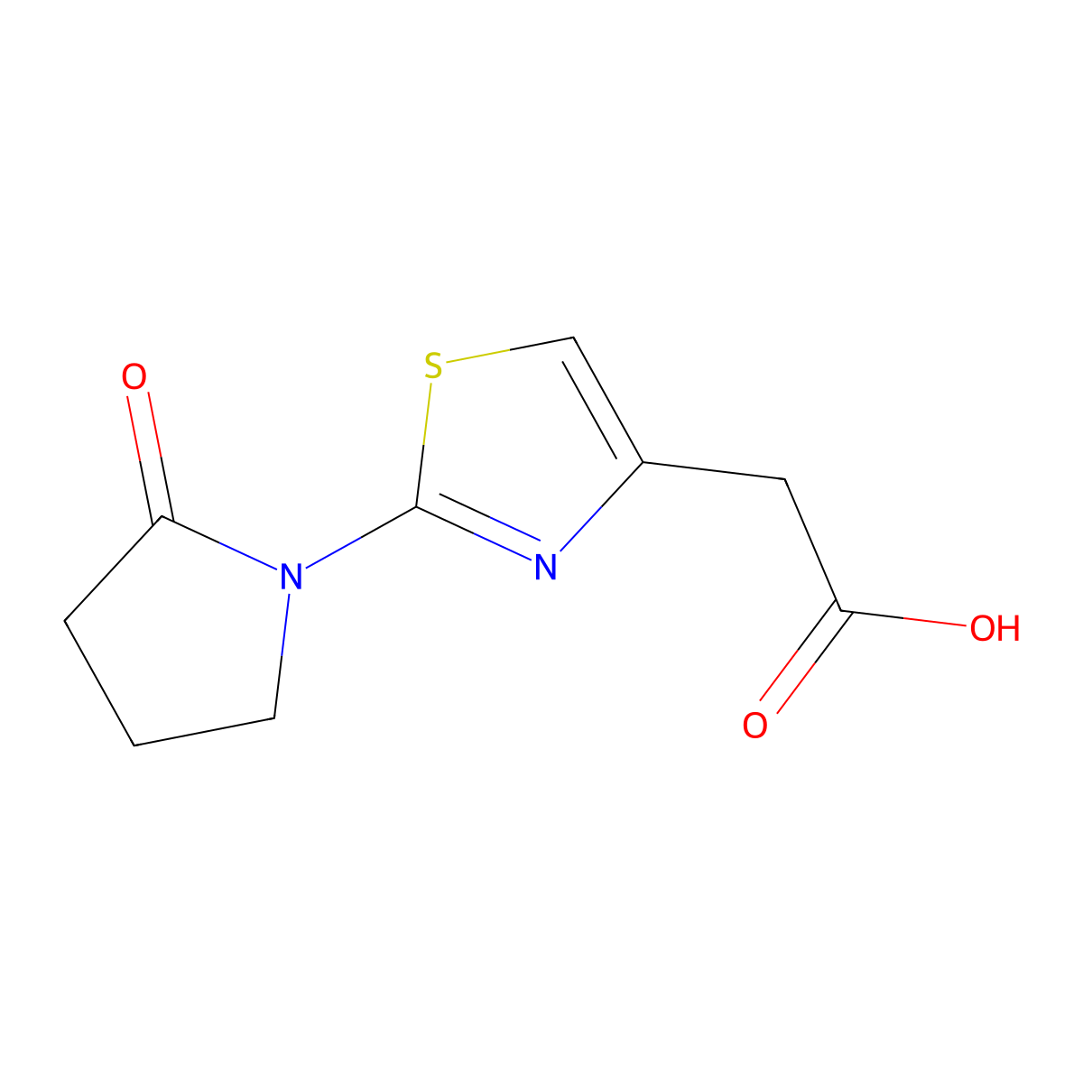 2-(2-Oxo-1-pyrrolidinyl)-4-thiazoleacetic acid molecular structure, CAS 848658-78-6