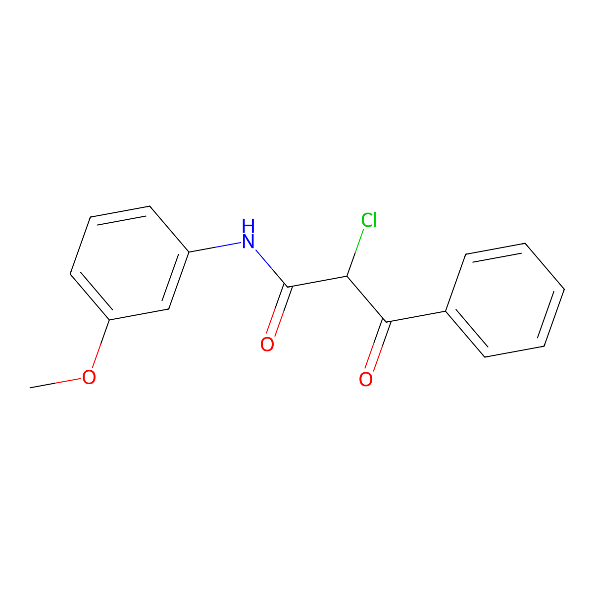 2-chloro-N-(3-methoxyphenyl)-3-oxo-3-phenylpropanamide molecular structure, CAS 848658-79-7