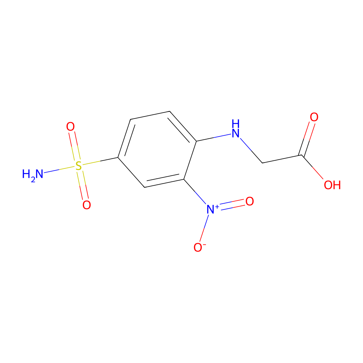 2-[(2-Nitro-4-sulfamoylphenyl)amino]acetic acid molecular structure, CAS 848658-84-4