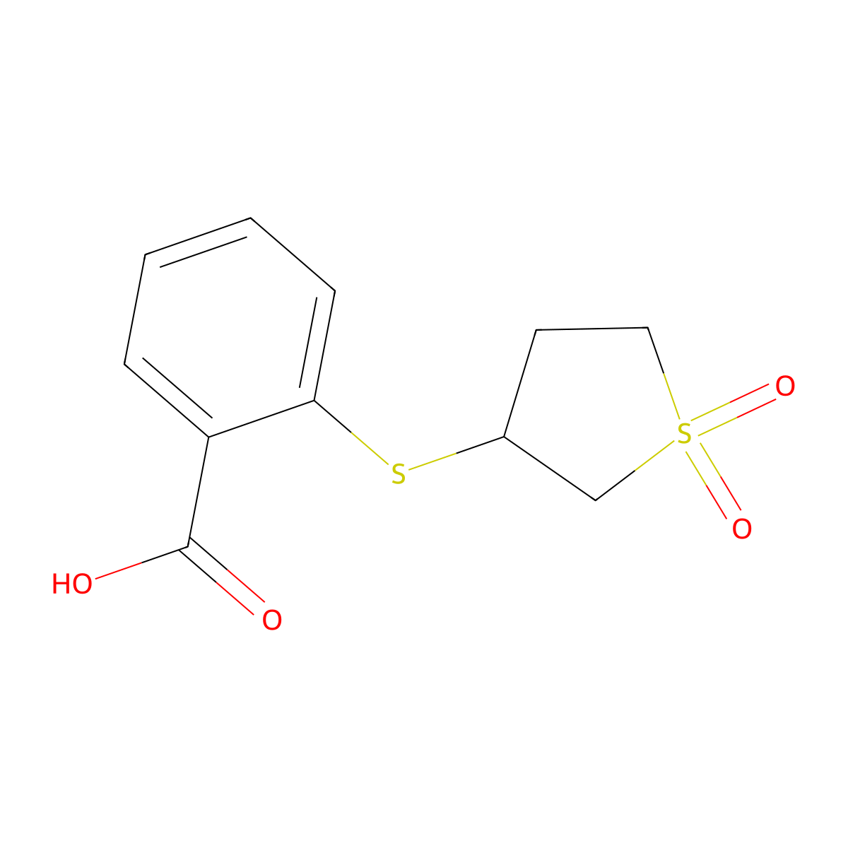 2-[(1,1-Dioxo-1lambda6-thiolan-3-yl)sulfanyl]benzoic acid molecular structure, CAS 848658-85-5