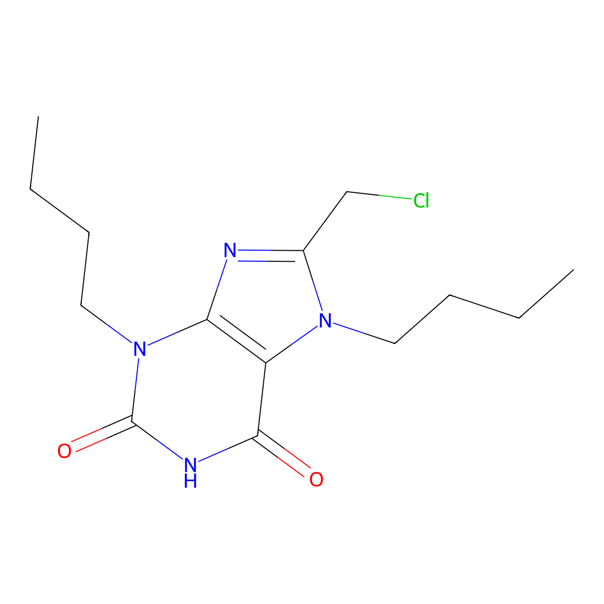 3,7-dibutyl-8-(chloromethyl)-3,7-dihydro-1H-purine-2,6-dione molecular structure, CAS 848658-86-6