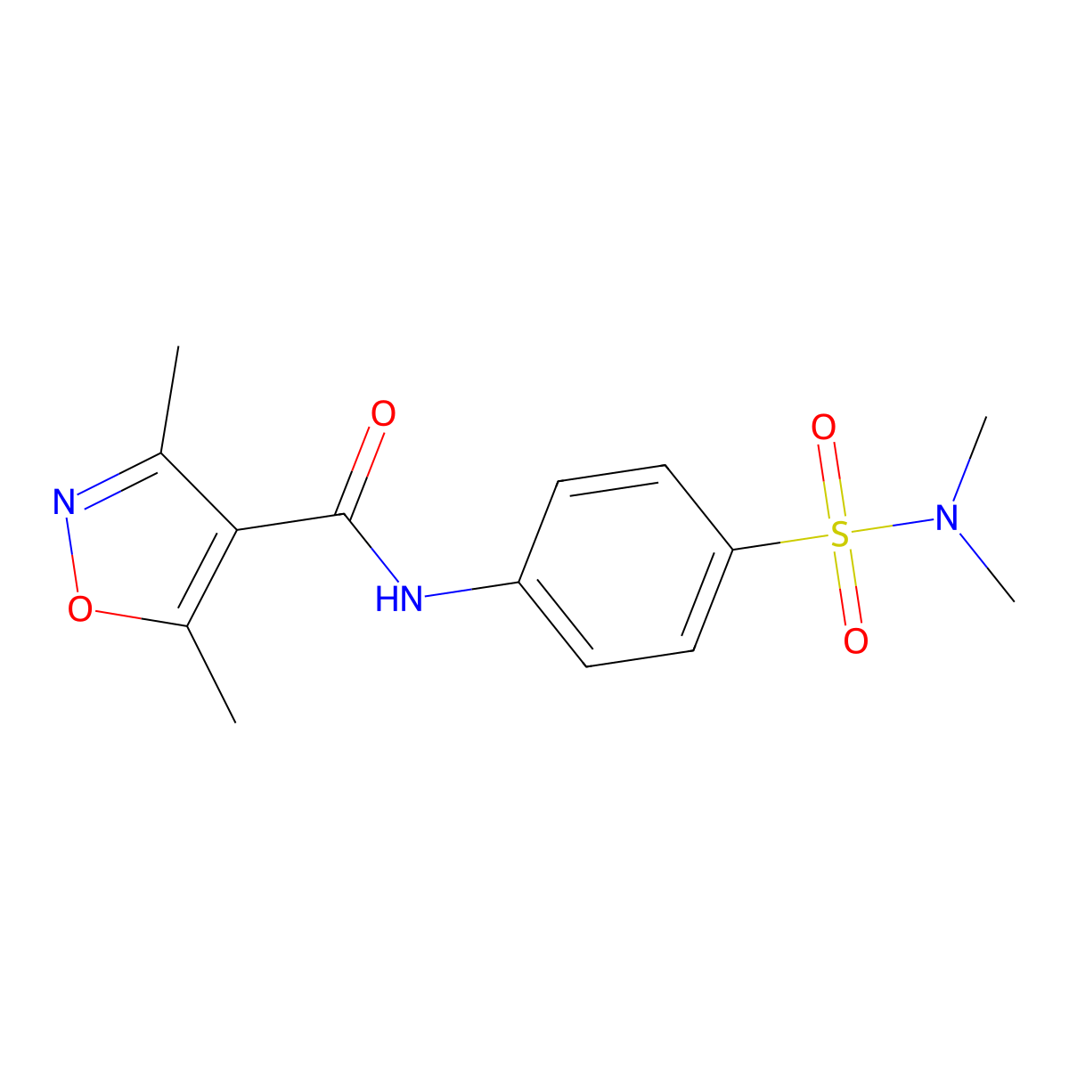 N-[4-(dimethylsulfamoyl)phenyl]-3,5-dimethyl-1,2-oxazole-4-carboxamide molecular structure, CAS 848660-09-3