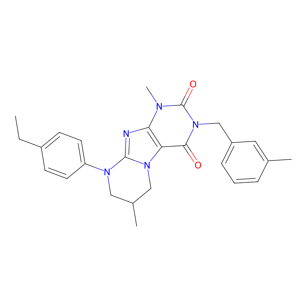 9-(4-ethylphenyl)-1,7-dimethyl-3-[(3-methylphenyl)methyl]-7,8-dihydro-6H-purino[7,8-a]pyrimidine-2,4-dione molecular structure, CAS 848669-81-8