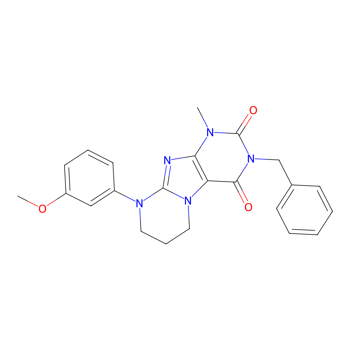 3-benzyl-9-(3-methoxyphenyl)-1-methyl-7,8-dihydro-6H-purino[7,8-a]pyrimidine-2,4-dione molecular structure, CAS 848670-11-1