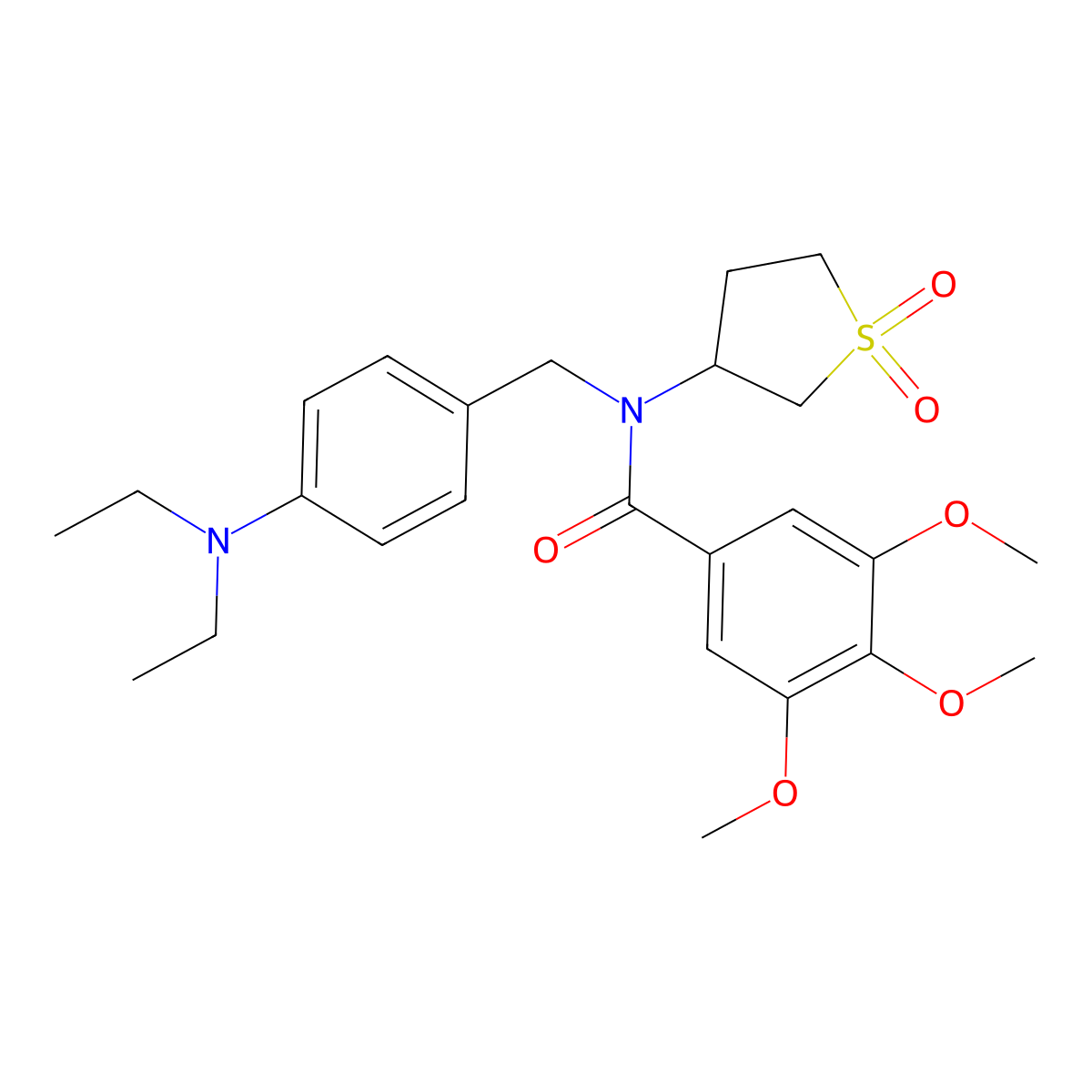 N-[4-(diethylamino)benzyl]-N-(1,1-dioxidotetrahydrothiophen-3-yl)-3,4,5-trimethoxybenzamide molecular structure, CAS 848670-25-7