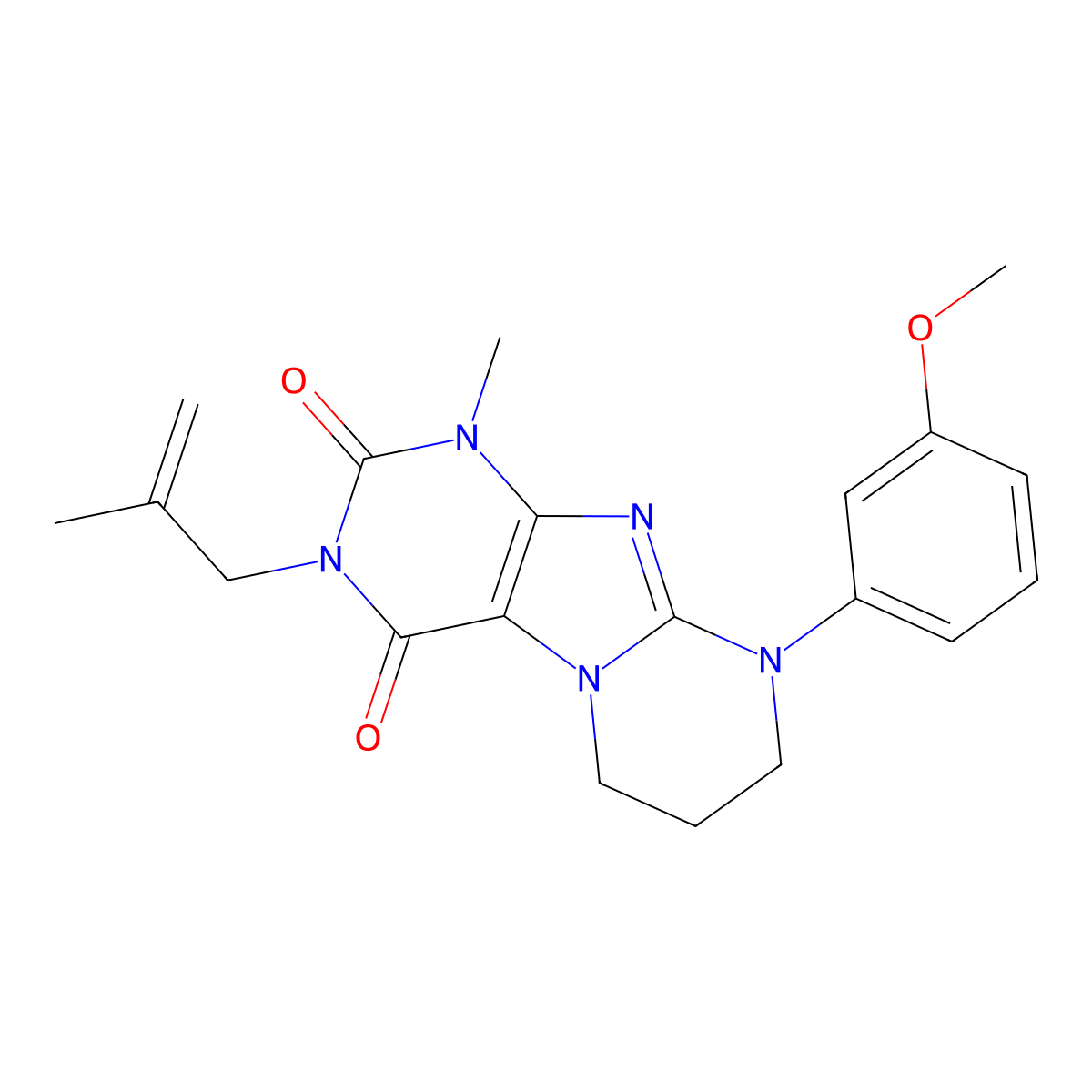 9-(3-methoxyphenyl)-1-methyl-3-(2-methylprop-2-enyl)-7,8-dihydro-6H-purino[7,8-a]pyrimidine-2,4-dione molecular structure, CAS 848670-64-4