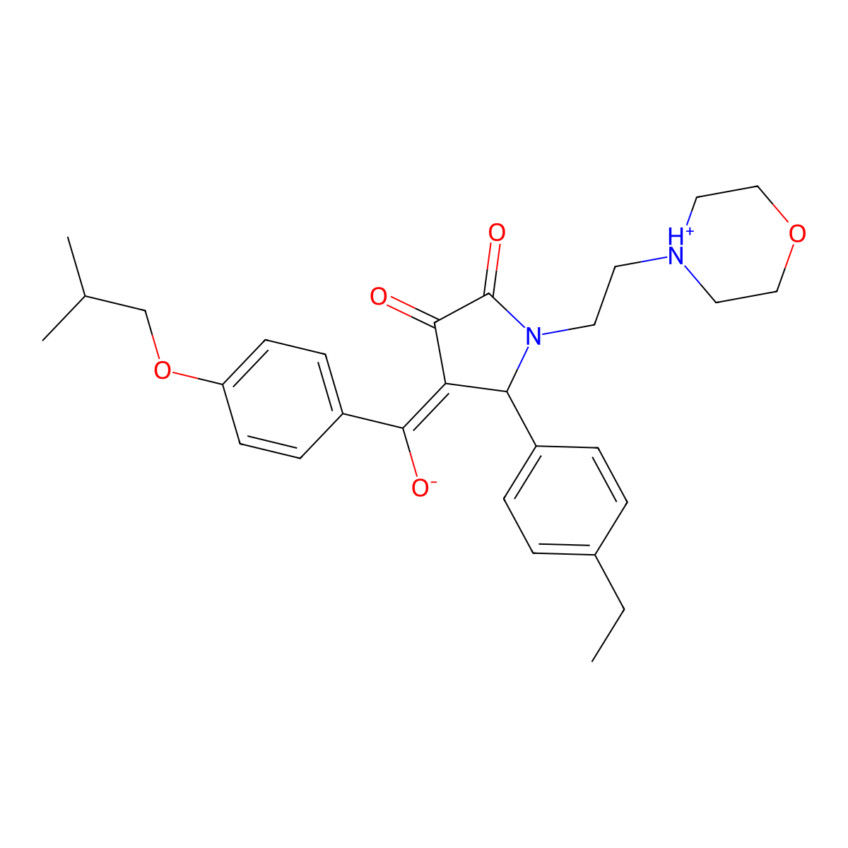 5-(4-ethylphenyl)-3-hydroxy-4-[4-(2-methylpropoxy)benzoyl]-1-[2-(morpholin-4-yl)ethyl]-2,5-dihydro-1H-pyrrol-2-one molecular structure, CAS 848673-29-0