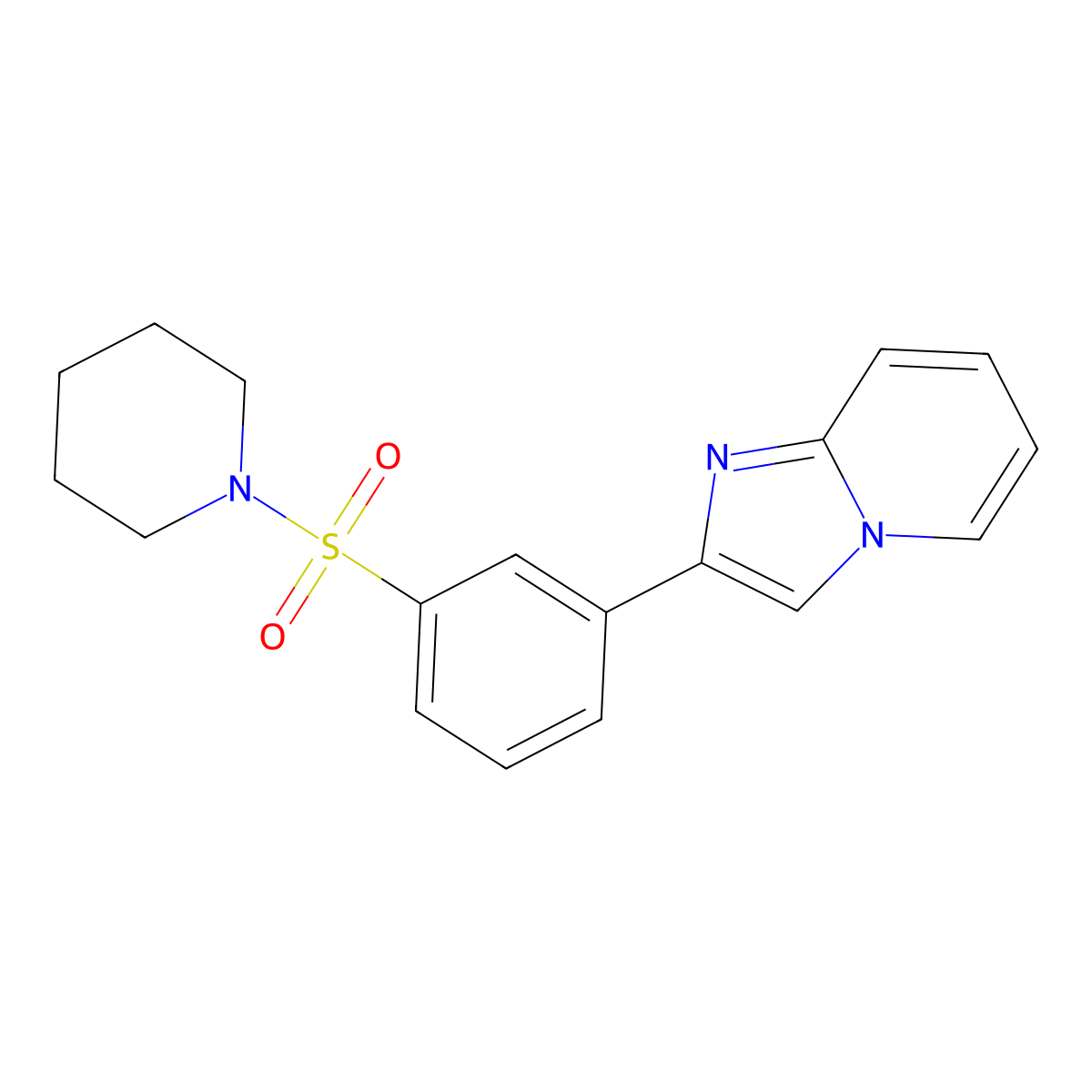 2-(3-Piperidin-1-ylsulfonylphenyl)imidazo[1,2-a]pyridine molecular structure, CAS 848673-53-0