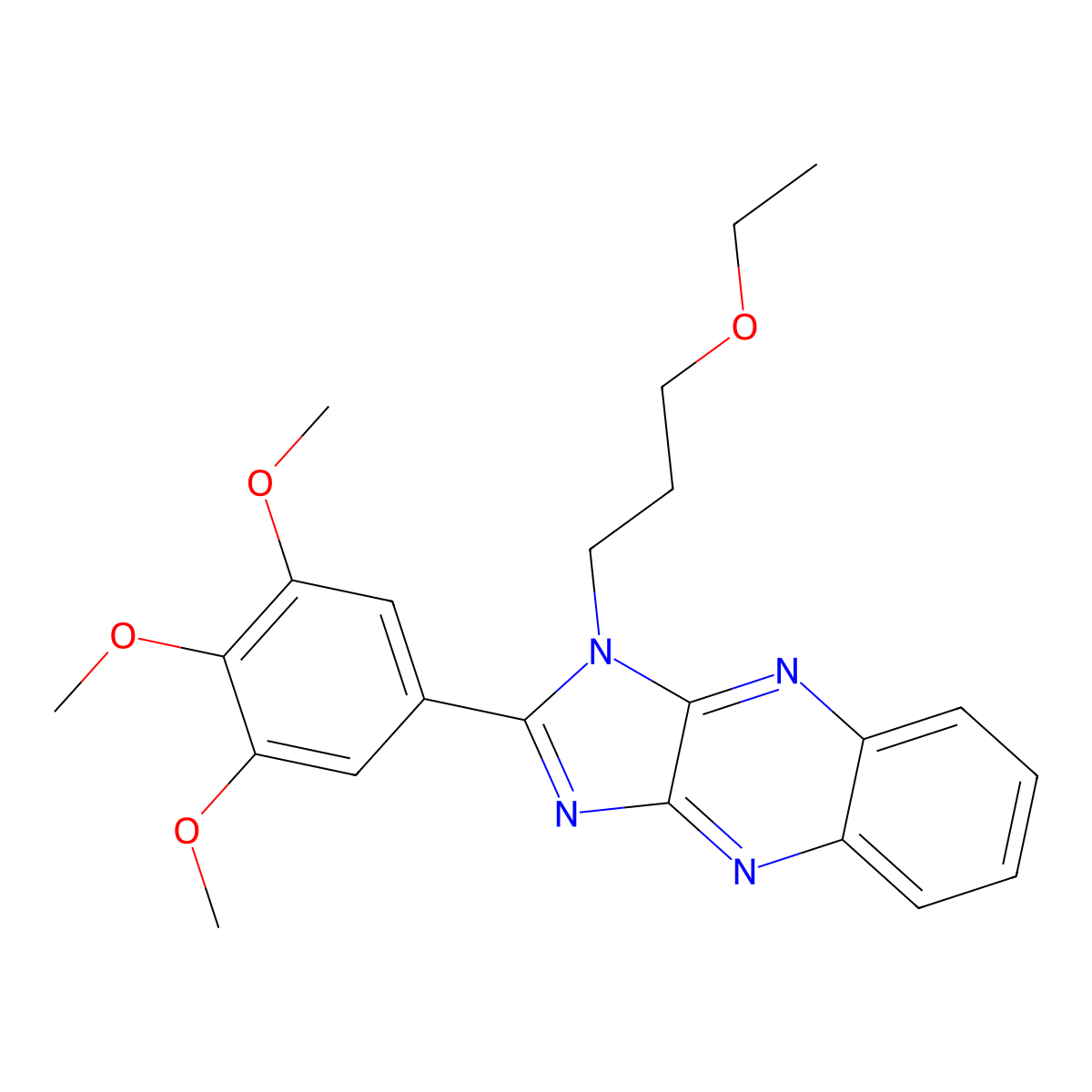 1-(3-ethoxypropyl)-2-(3,4,5-trimethoxyphenyl)-1H-imidazo[4,5-b]quinoxaline molecular structure, CAS 848673-70-1
