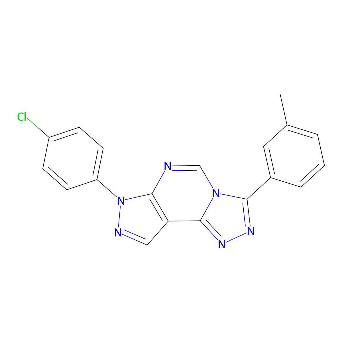 7-(4-chlorophenyl)-3-(3-methylphenyl)-7H-pyrazolo[4,3-e][1,2,4]triazolo[4,3-c]pyrimidine molecular structure, CAS 848674-31-7