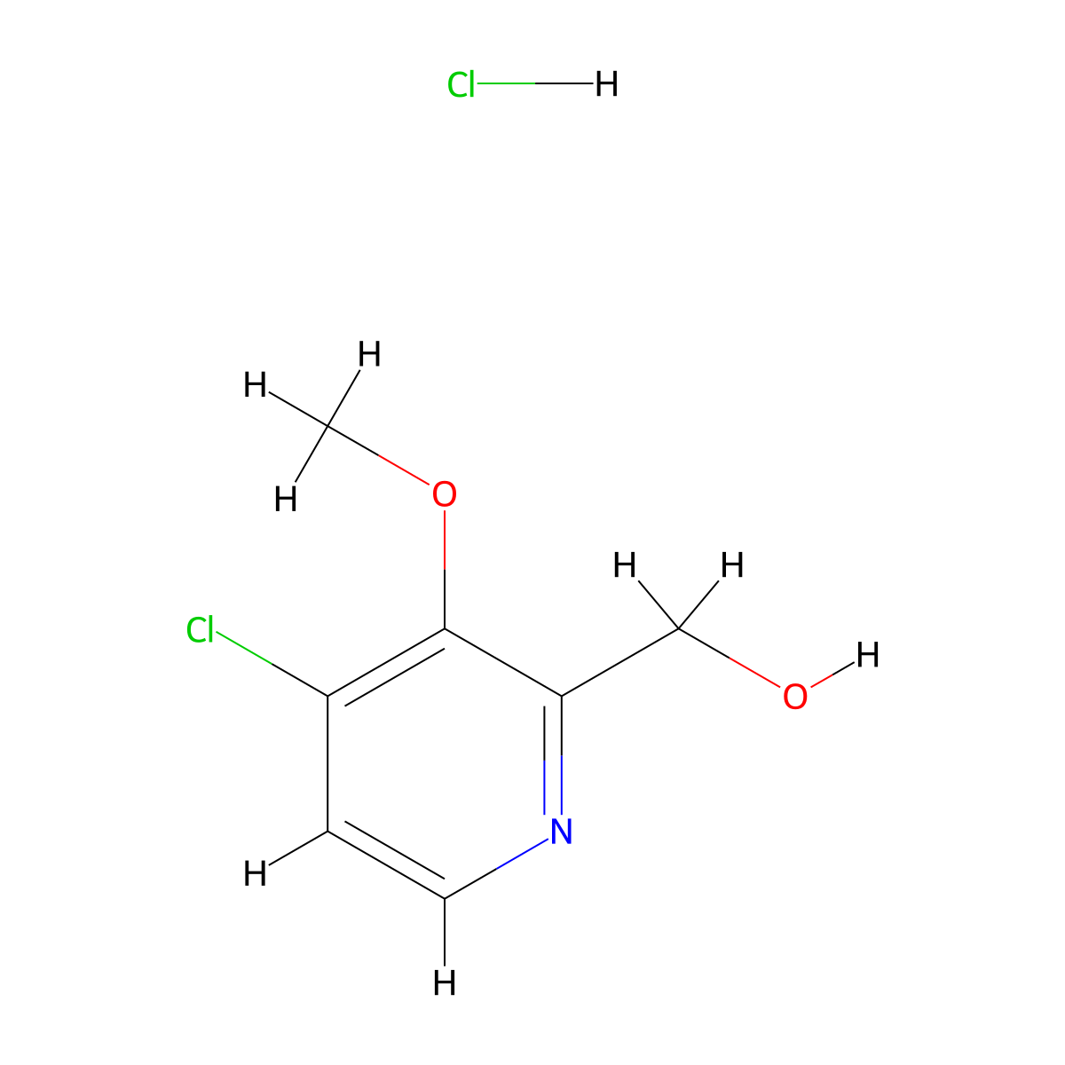 (4-Chloro-3-methoxypyridin-2-yl)methanol hydrochloride molecular structure, CAS 848676-41-5