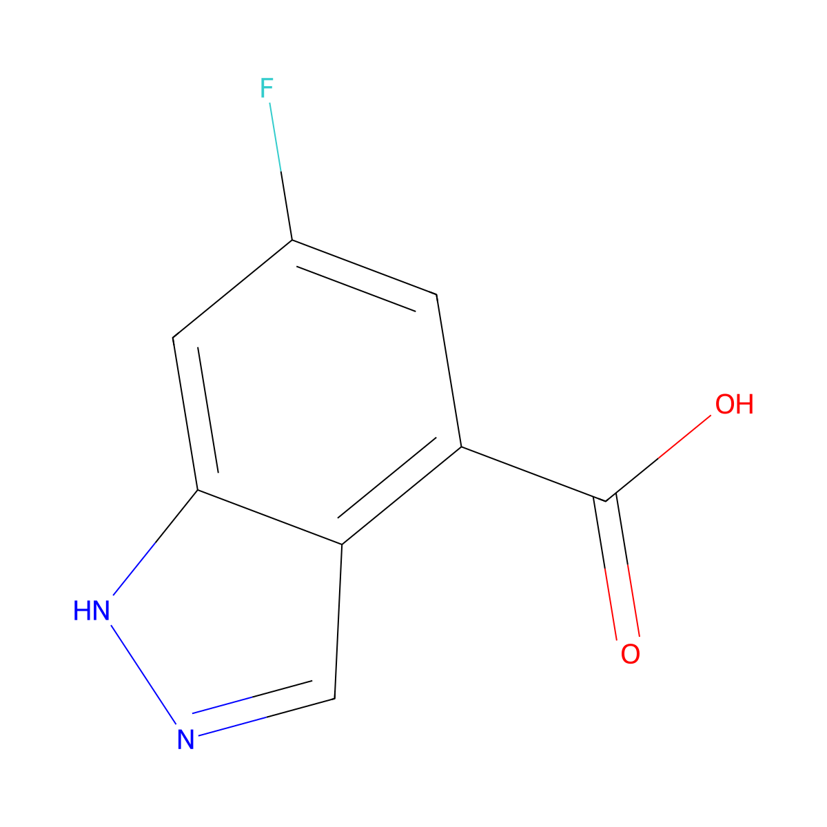 6-Fluoro-1H-indazole-4-carboxylic acid molecular structure, CAS 848678-59-1