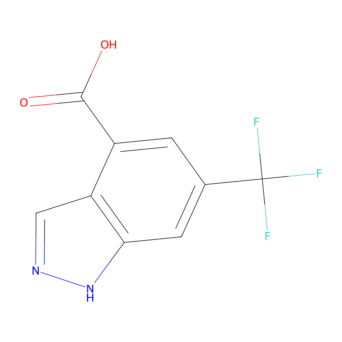 6-(trifluoromethyl)-1H-Indazole-4-carboxylic acid molecular structure, CAS 848678-63-7