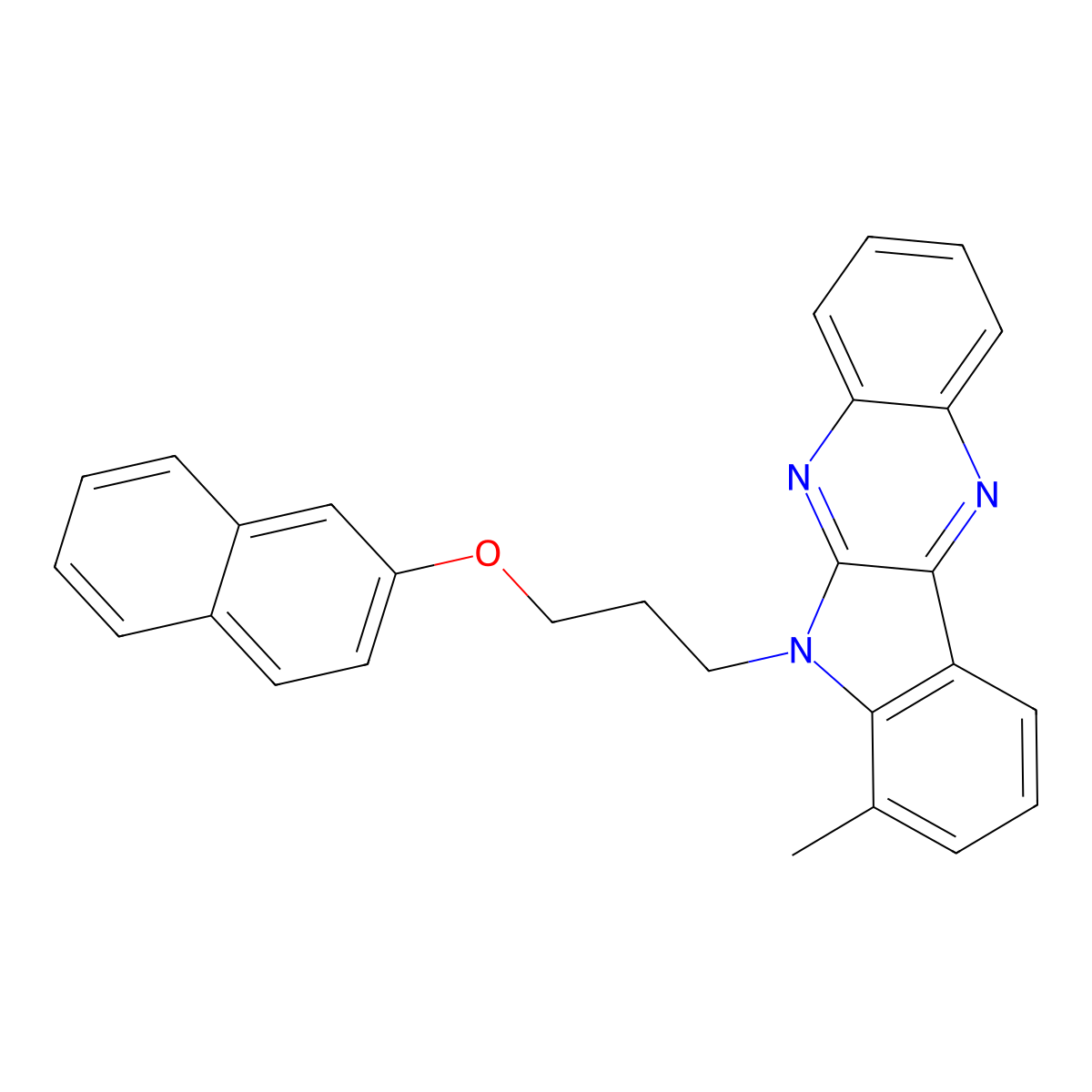 2-[3-(4-Methylindolo[2,3-b]quinoxalin-5-yl)propoxy]naphthalene molecular structure, CAS 848680-44-4
