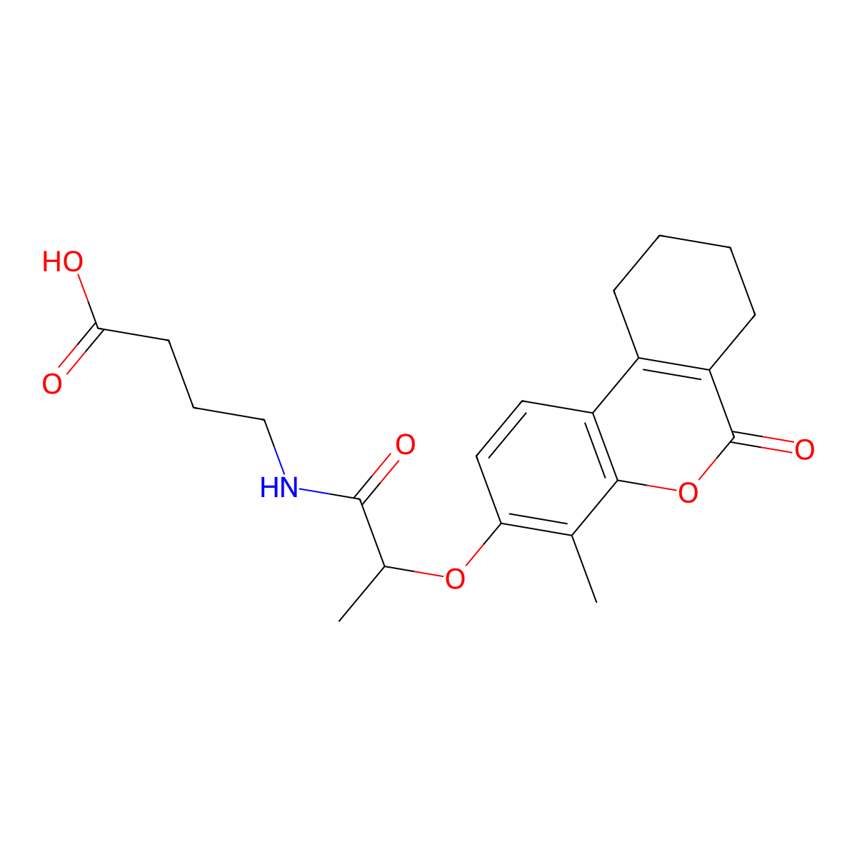 4-({2-[(4-methyl-6-oxo-7,8,9,10-tetrahydro-6H-benzo[c]chromen-3-yl)oxy]propanoyl}amino)butanoic acid molecular structure, CAS 848681-15-2