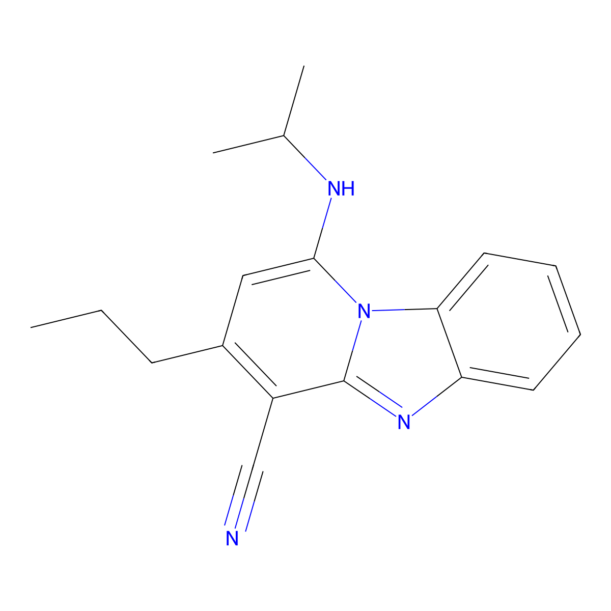 1-(Propan-2-ylamino)-3-propylpyrido[1,2-a]benzimidazole-4-carbonitrile molecular structure, CAS 848681-39-0