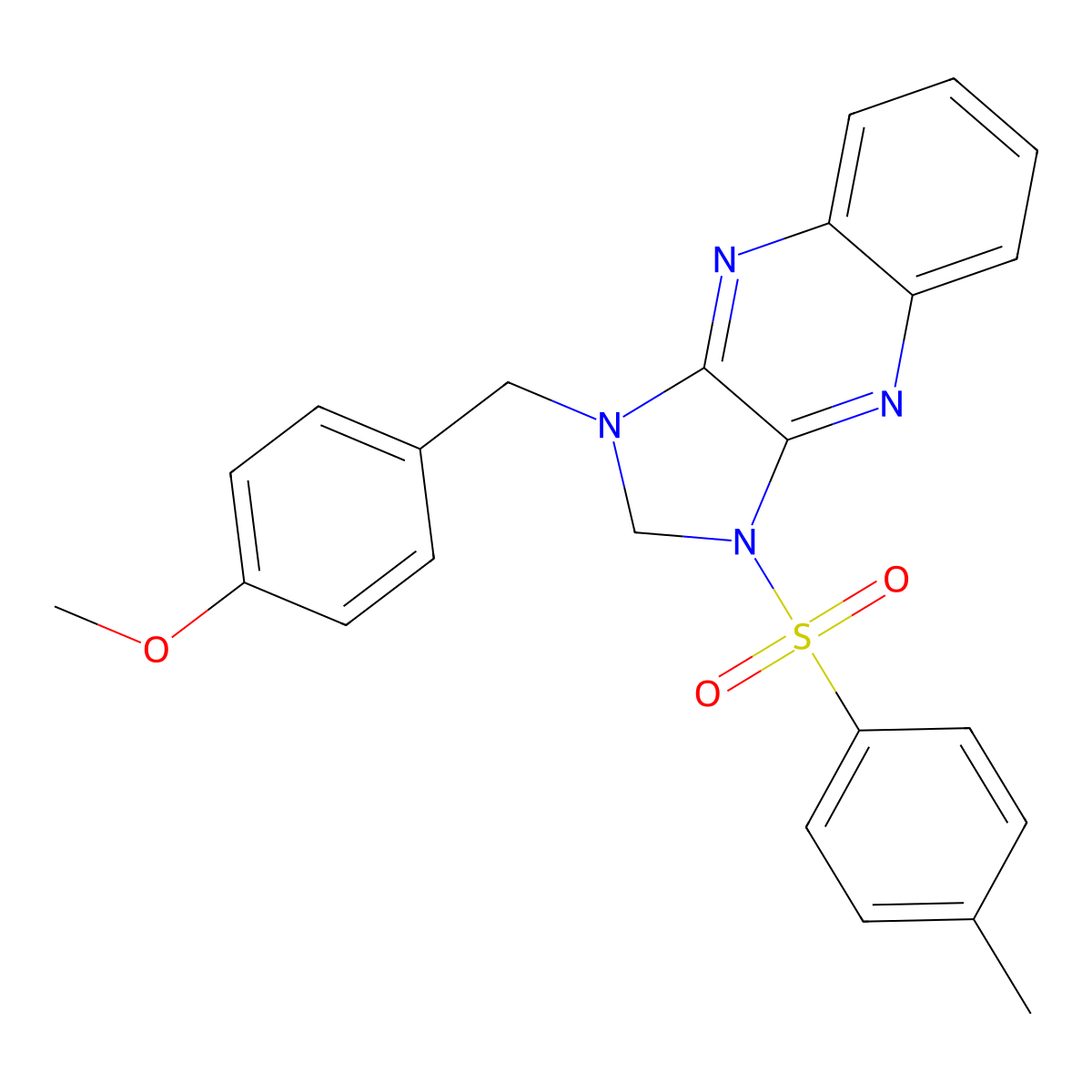 1-(4-methoxybenzyl)-3-tosyl-2,3-dihydro-1H-imidazo[4,5-b]quinoxaline molecular structure, CAS 848681-73-2