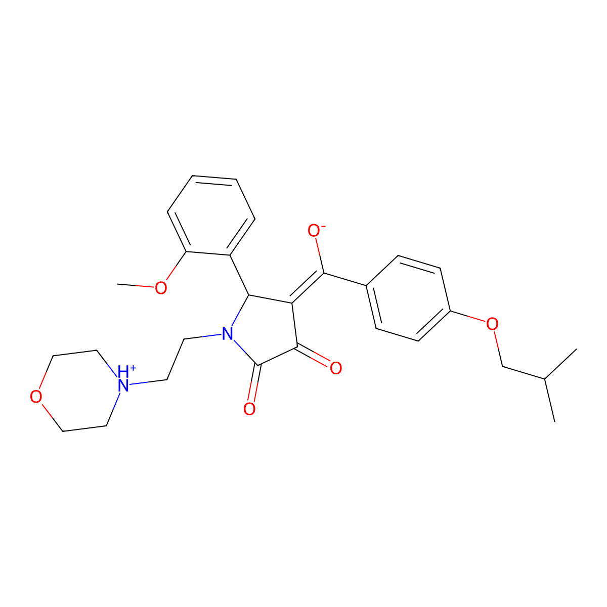 3-hydroxy-5-(2-methoxyphenyl)-4-[4-(2-methylpropoxy)benzoyl]-1-[2-(morpholin-4-yl)ethyl]-2,5-dihydro-1H-pyrrol-2-one molecular structure, CAS 848681-99-2