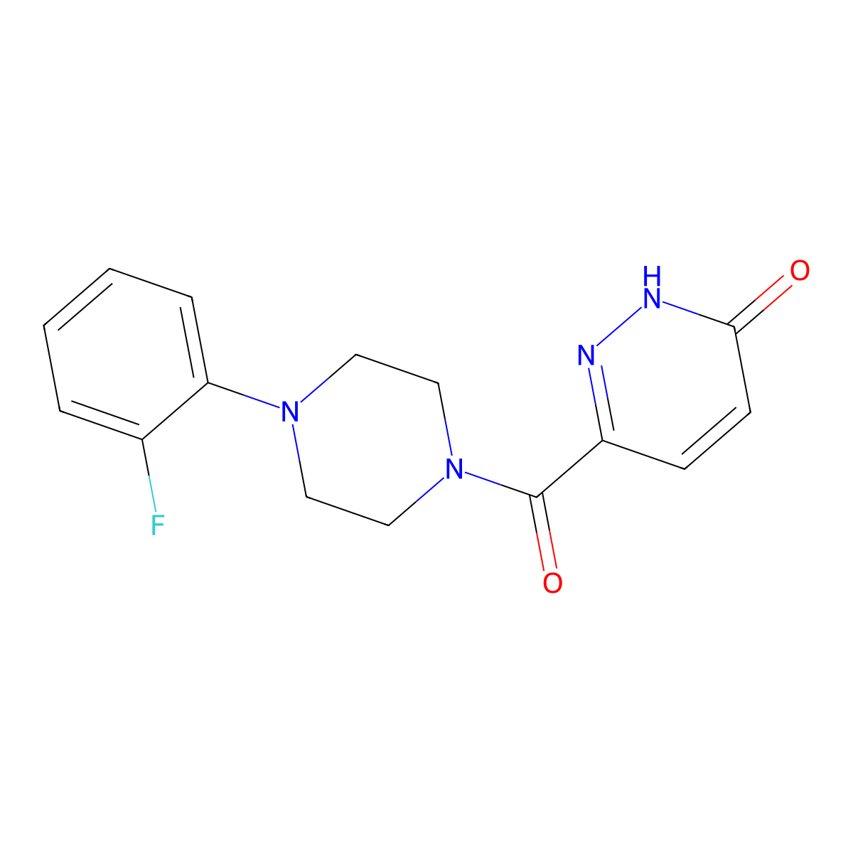 6-(4-(2-fluorophenyl)piperazine-1-carbonyl)pyridazin-3(2H)-one molecular structure, CAS 848682-28-0