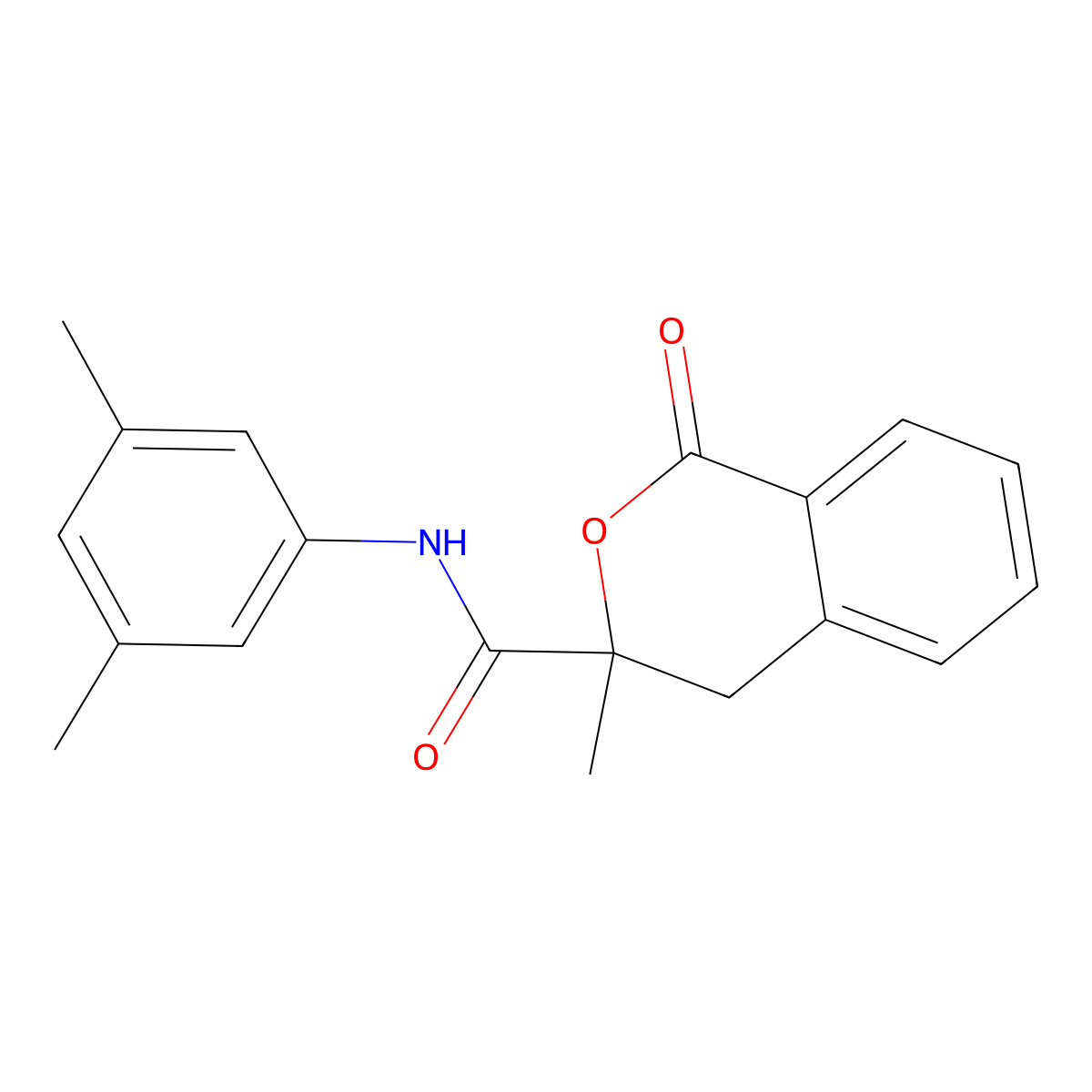 N-(3,5-dimethylphenyl)-3-methyl-1-oxo-3,4-dihydro-1H-isochromene-3-carboxamide molecular structure, CAS 848682-30-4