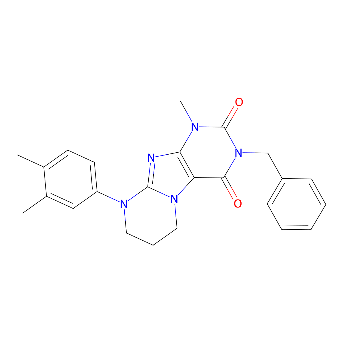 3-benzyl-9-(3,4-dimethylphenyl)-1-methyl-7,8-dihydro-6H-purino[7,8-a]pyrimidine-2,4-dione molecular structure, CAS 848682-36-0