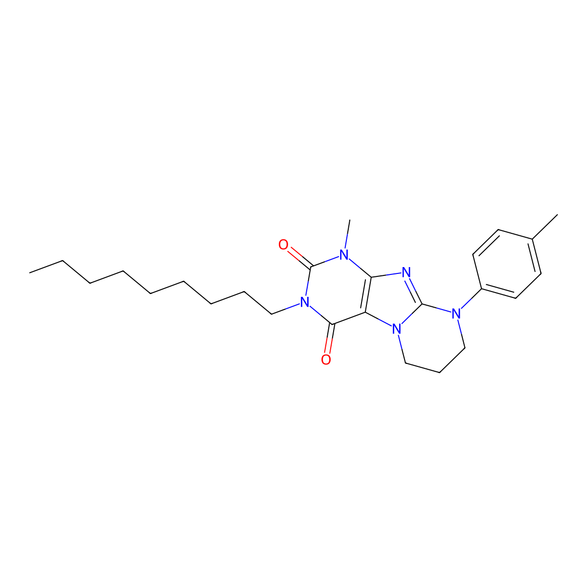 1-methyl-9-(4-methylphenyl)-3-nonyl-7,8-dihydro-6H-purino[7,8-a]pyrimidine-2,4-dione molecular structure, CAS 848683-33-0