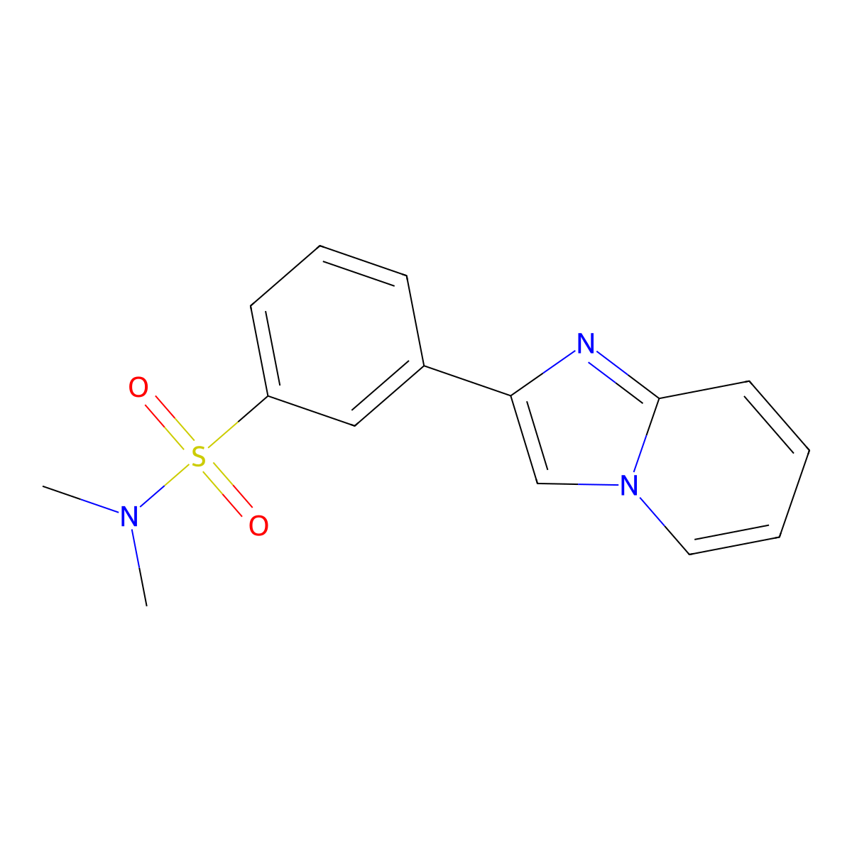 3-(imidazo[1,2-a]pyridin-2-yl)-N,N-dimethylbenzenesulfonamide molecular structure, CAS 848683-83-0