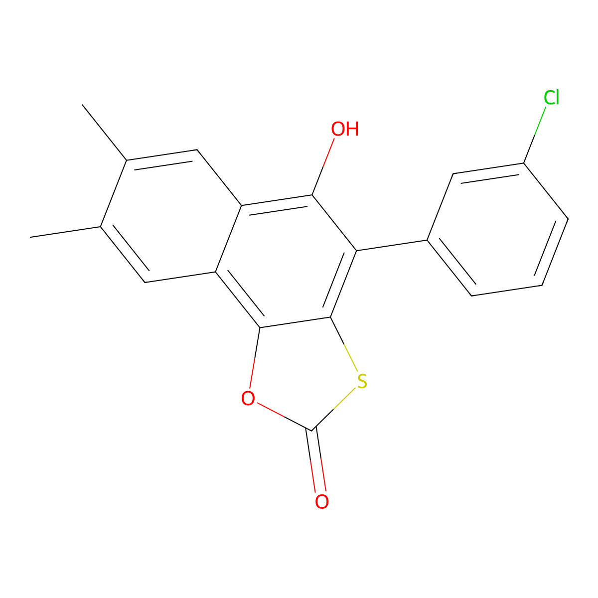 4-(3-Chlorophenyl)-5-hydroxy-7,8-dimethylnaphtho[2,1-d][1,3]oxathiol-2-one molecular structure, CAS 848684-05-9