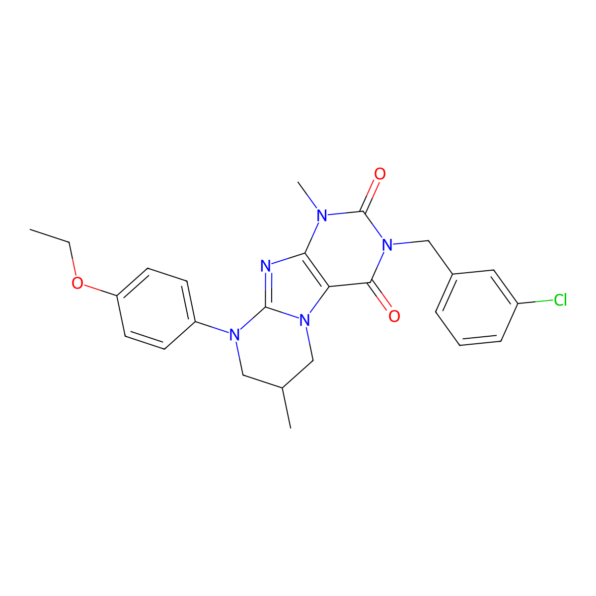 3-[(3-chlorophenyl)methyl]-9-(4-ethoxyphenyl)-1,7-dimethyl-7,8-dihydro-6H-purino[7,8-a]pyrimidine-2,4-dione molecular structure, CAS 848684-10-6