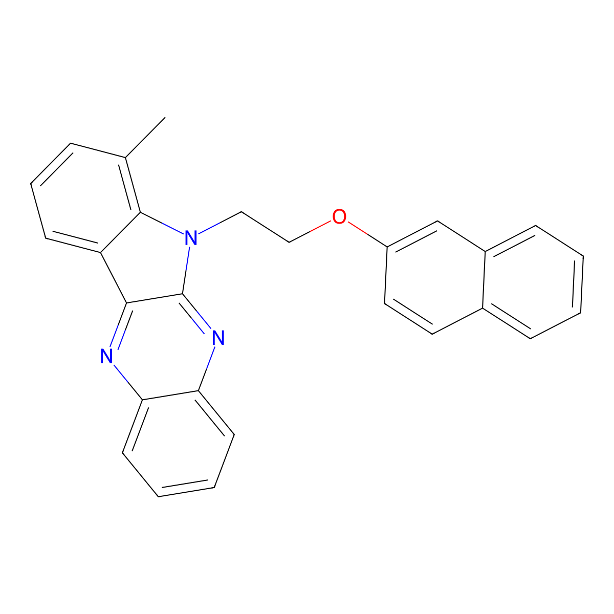 2-[2-(4-Methylindolo[2,3-b]quinoxalin-5-yl)ethoxy]naphthalene molecular structure, CAS 848686-84-0