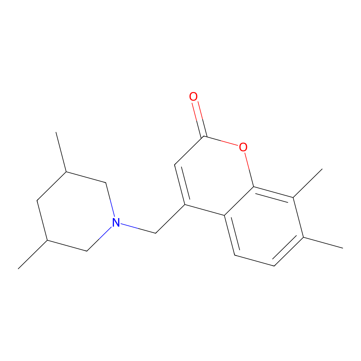 4-[(3,5-Dimethylpiperidin-1-yl)methyl]-7,8-dimethylchromen-2-one molecular structure, CAS 848687-30-9